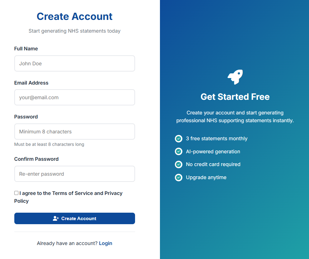 Create Account